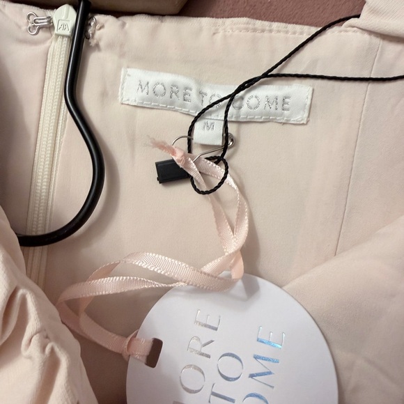 MORE TO COME cream Blair Mini Dress puff bubble skirt square neck M - Picture 5 of 8